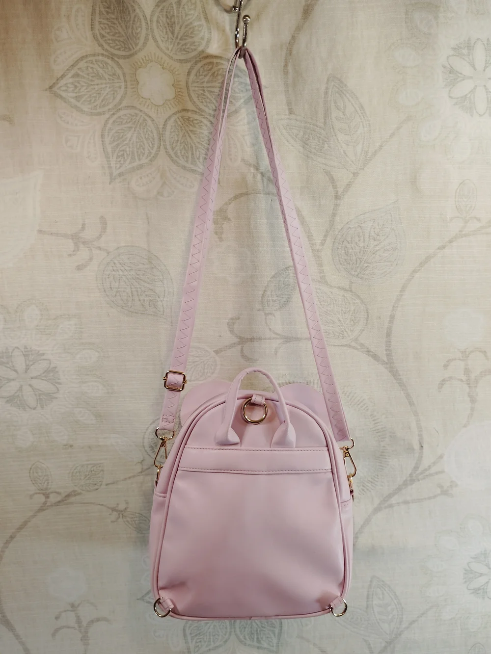 Kids Lavender Bow Ear Backpack/Crossbody Bag- Cute Polka Dot Mini Bag